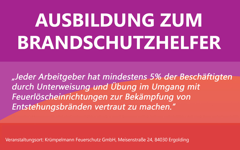Aktuelle Neuigkeit zum Thema Ausbildung zum Brandschutzhelfer